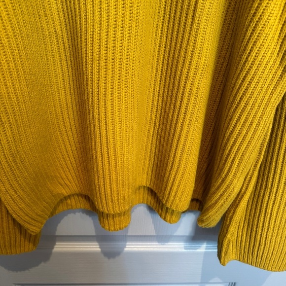 NWOT REISS Janette Half Zip Knit Sweater Size S Mustard Yellow Wool Blend Cozy - Picture 7 of 15